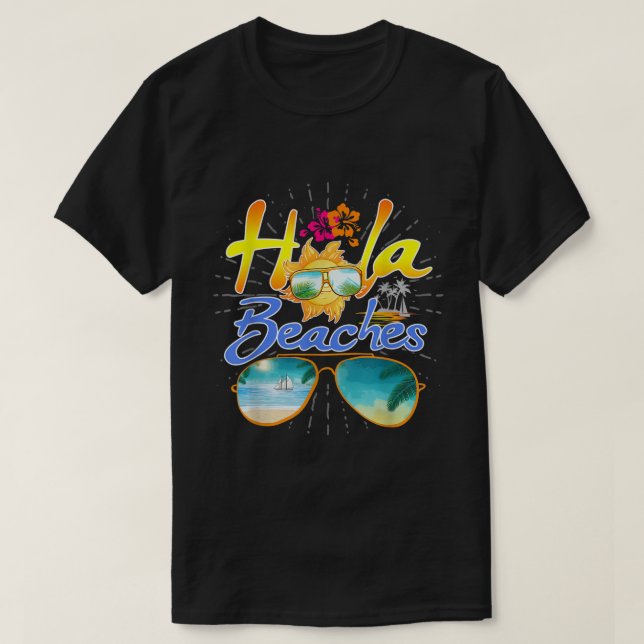 Camiseta Engraçado Hola Praias Homens Crianças Verão do Hav (Frente do Design)