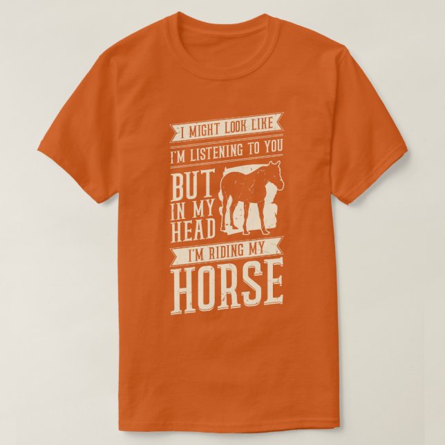 Camiseta Engraçado Horseback Andando Presente Equestre (Frente do Design)