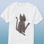 Camiseta Engraçado Humor de Gato<br><div class="desc">Um gato engraçado lavando. Ou talvez ele esteja apenas fazendo yoga? Beije-o por sua conta e risco! Levante um sorriso de qualquer amante de os animais.</div>