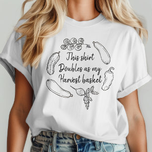 Camiseta Engraçado Humor de Jardim Relatável Veggie Harvest