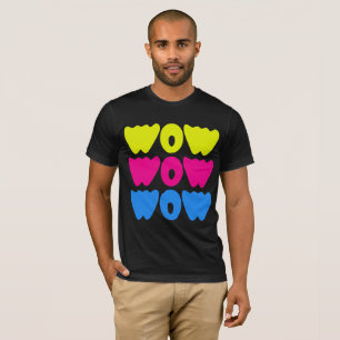 Camiseta Engraçado humor WOW Dizendo Imagem Simples