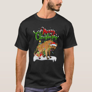 Camiseta Engraçado Hyena Amante de os animais Xmas Lightin
