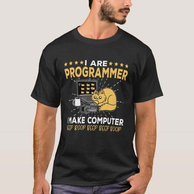 Camiseta Engraçado "I Are Programmer Cat" - Codificação (Frente)