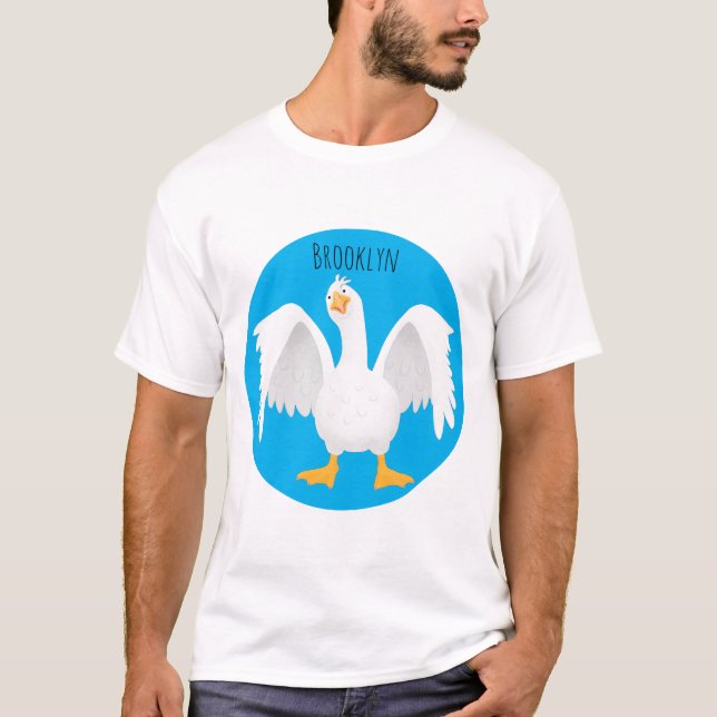 Camiseta Engraçado ilustração curiosa de desenho animado de (Frente)