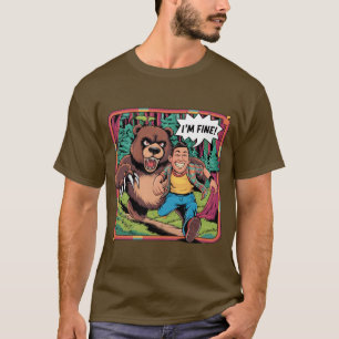 Camiseta Engraçado Ilustração de Cartoon "Estou Bem"