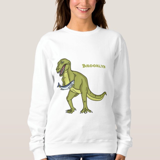 Camiseta Engraçado ilustração do dinossauro T rex (Frente)