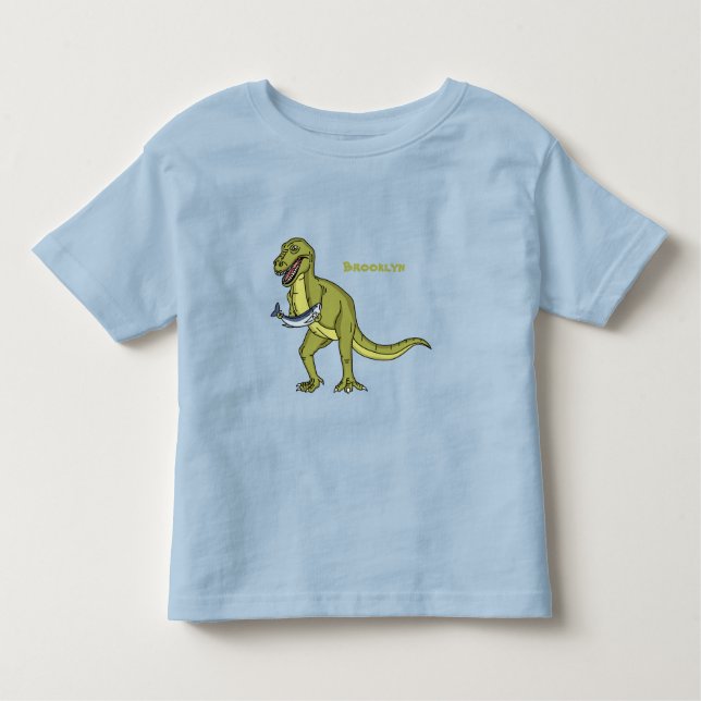 Camiseta Engraçado ilustração do dinossauro T rex (Frente)