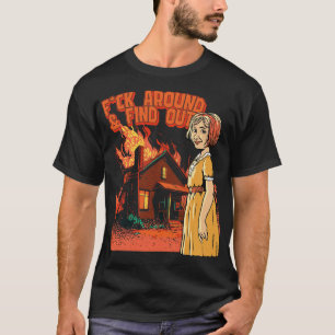 Camiseta Engraçado Internet Meme Smiling Girl com Burning H