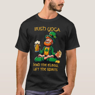 Camiseta Engraçado ioga tradição irlandesa de cerveja de pi