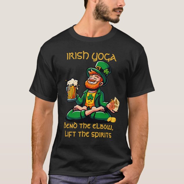 Camiseta Engraçado ioga tradição irlandesa de cerveja de pi (Frente)