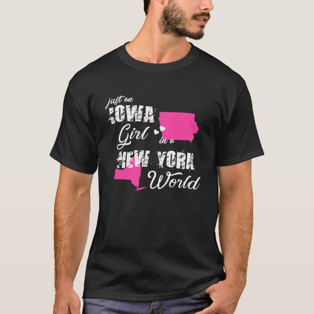 Camiseta Engraçado Iowa Shirts Apenas uma garota de Iowa em (Frente)