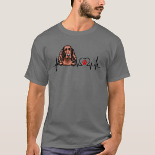 Camiseta Engraçado Irlandês Setter Heartbeat Lover
