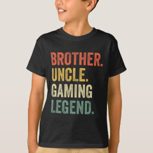 Camiseta Engraçado Irmão Gamer Tio Jogos Legenda Vintage Vi
