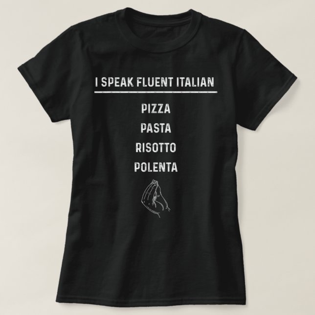 Camiseta Engraçado Itália T Shirt Italiano I Fala Fluente I (Frente do Design)