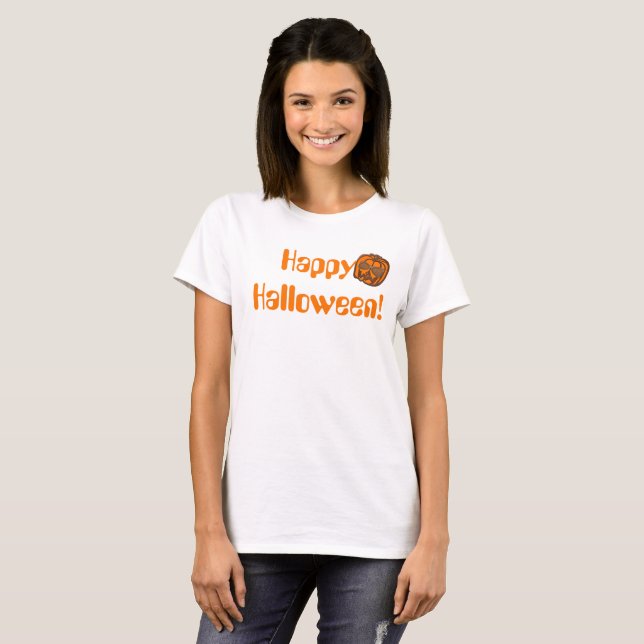 Camiseta Engraçado Jack Happy Halloween (Frente Completa)