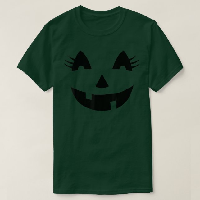 Camiseta Engraçado Jack O' Lanterna Pumpkin com EyeLashes p (Frente do Design)