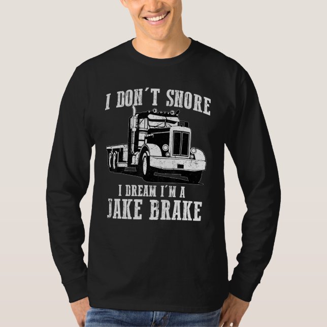 Camiseta Engraçado Jake Brake Motorista De Caminhão Para Ho (Frente)