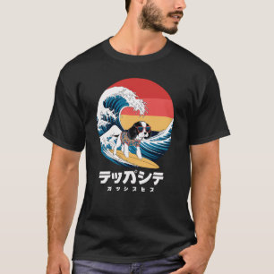 Camiseta Engraçado japonês Chin Japonês Kanagawa Wave Dog