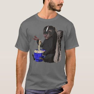 Camiseta Engraçado japonês Kawaii Ramen Noodles Skunk