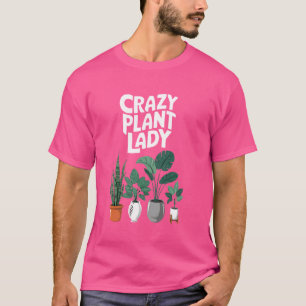 Camiseta Engraçado Jardinagem Adorando Plantas Loucas Dama 