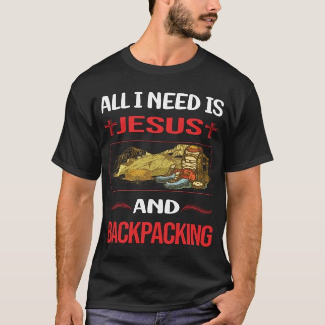 Camiseta Engraçado Jesus Backpacking Backpack (Frente)