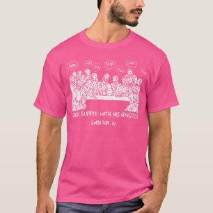 Camiseta Engraçado Jesus Com Apóstolos Piadas Cristã Religi