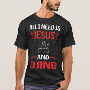 Camiseta Engraçado Jesus Djing DJ Disk Jockey Deejay