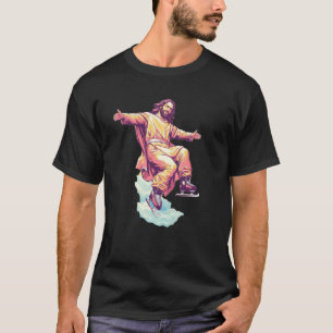 Camiseta Engraçado Jesus em Calçados de gelo