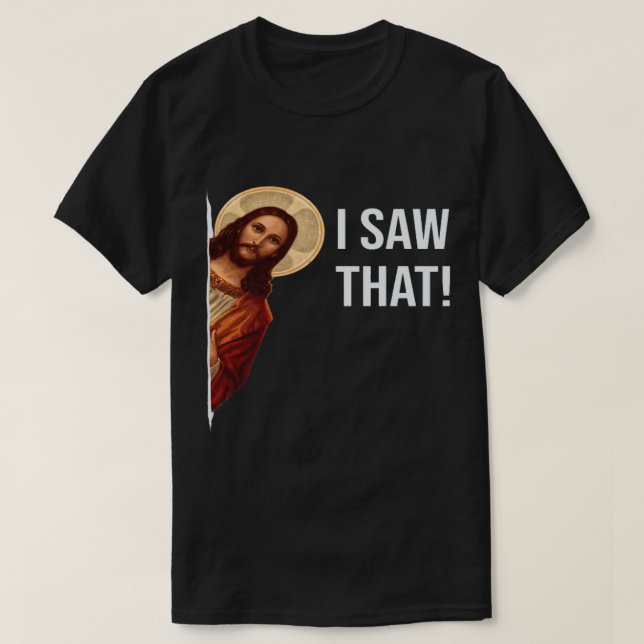 Camiseta Engraçado Jesus Eu Vejo Que Igreja Cristã Cruza Am (Frente do Design)