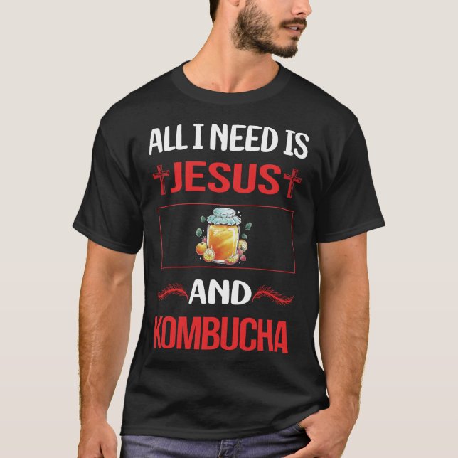 Camiseta Engraçado Jesus Kombucha Booch (Frente)