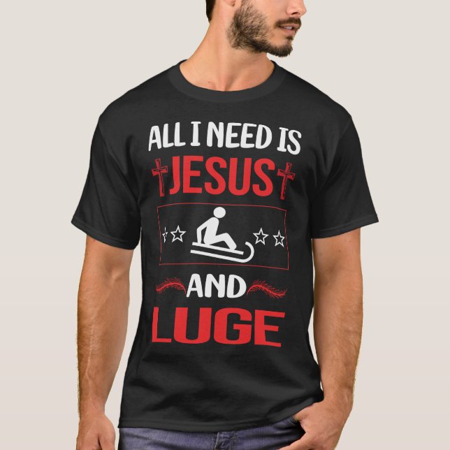Camiseta Engraçado Jesus Luge Luger (Frente)