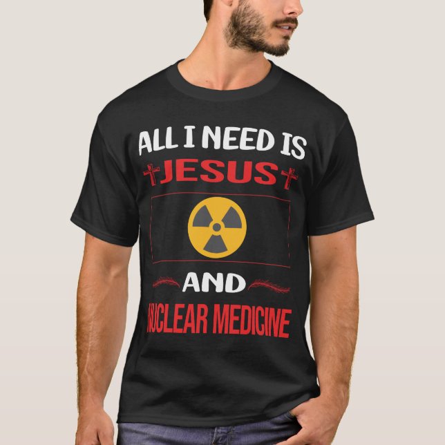Camiseta Engraçado Jesus Medicina Nuclear (Frente)