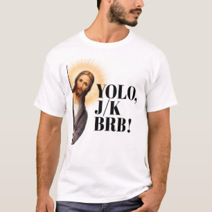Camiseta Engraçado Jesus Meme YOLO JK BRB
