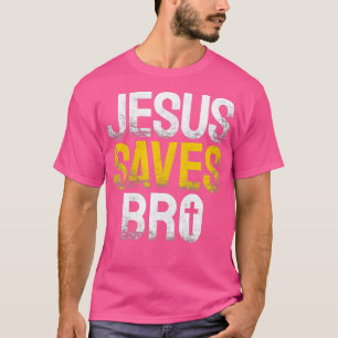 Camiseta Engraçado Jesus Salva Irmão Cristão