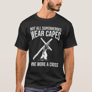 Camiseta Engraçado Jesus super herói Design Homens Mulheres