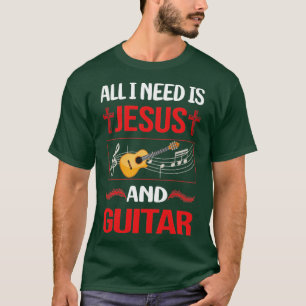 Camiseta Engraçado Jesus Tocando Violão Guitarrista