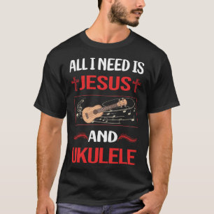Camiseta Engraçado Jesus Ukulele