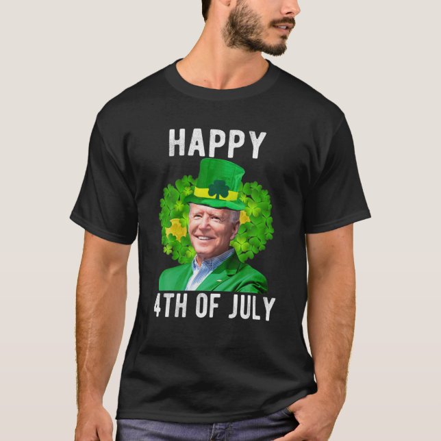 Camiseta Engraçado Joe Bi.Den Rua Feliz Dia 4 de Patrick (Frente)