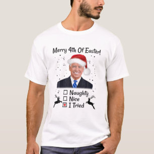Camiseta Engraçado Joe Biden Feliz 4 De Natal Feio Páscoa