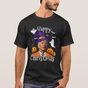 Camiseta Engraçado Joe Biden Halloween Confuso Feliz Natal