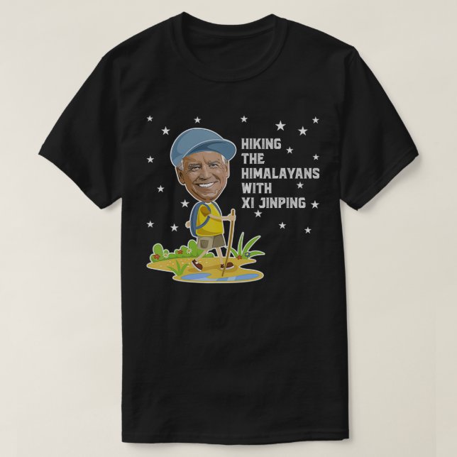 Camiseta Engraçado Joe Biden Levantando Os Himalaias Com Xi (Frente do Design)