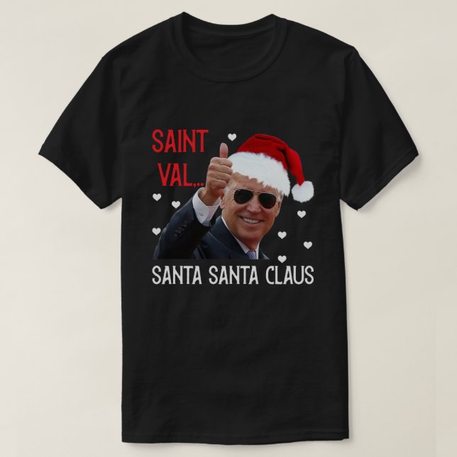 Camiseta Engraçado Joe Biden Santo Papai Noel (Frente do Design)