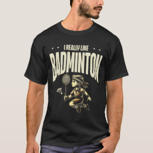 Camiseta Engraçado Jogador Dminton Love Shuttle Design 4