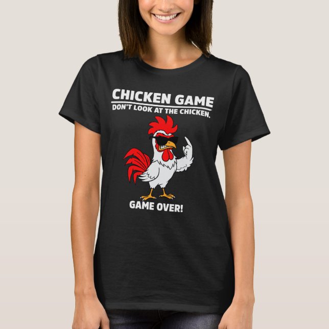 Camiseta Engraçado Jogo de Frango Não Olhe para o Humor do  (Frente)