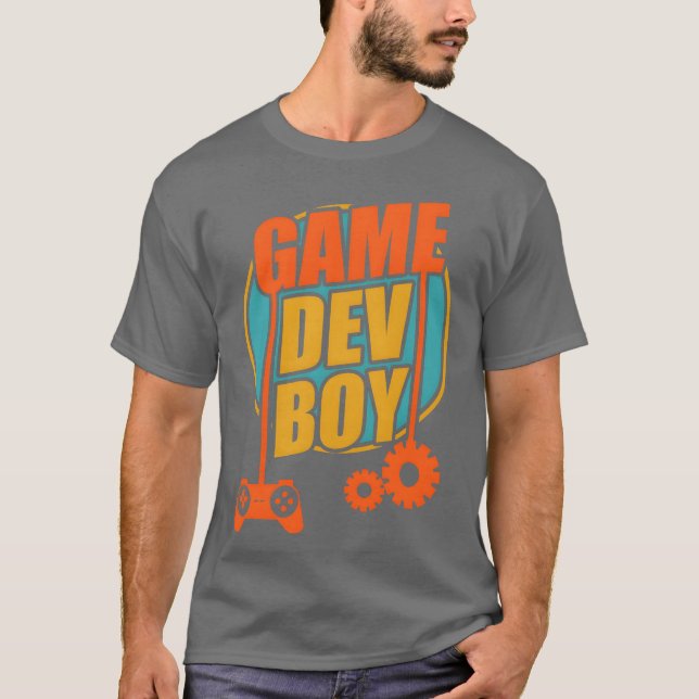 Camiseta Engraçado Jogo Dev Boy vintage (Frente)