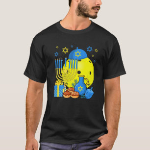 Camiseta Engraçado Jogo Judeu Bola Menorah Happy Hanukka