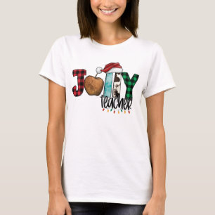 Camiseta Engraçado Jolly Teacher Christmas