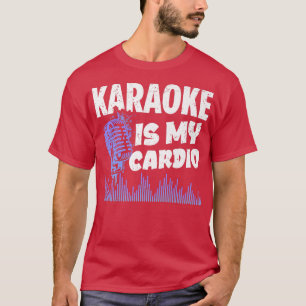 Camiseta Engraçado Karaoke Lend Music My Cardio Vintage Mic