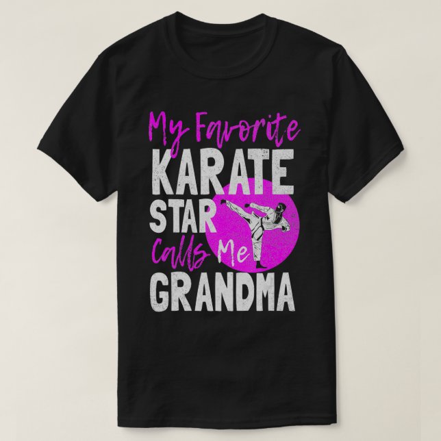 Camiseta Engraçado Karate Avó Artes Marciais Lutando Presen (Frente do Design)