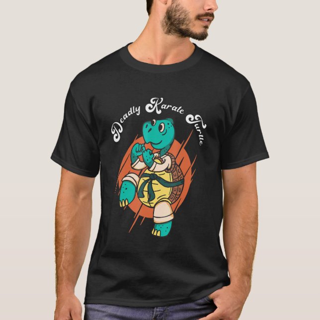 Camiseta Engraçado Karate Turtle Mortal Tortoise Combate Es (Frente)